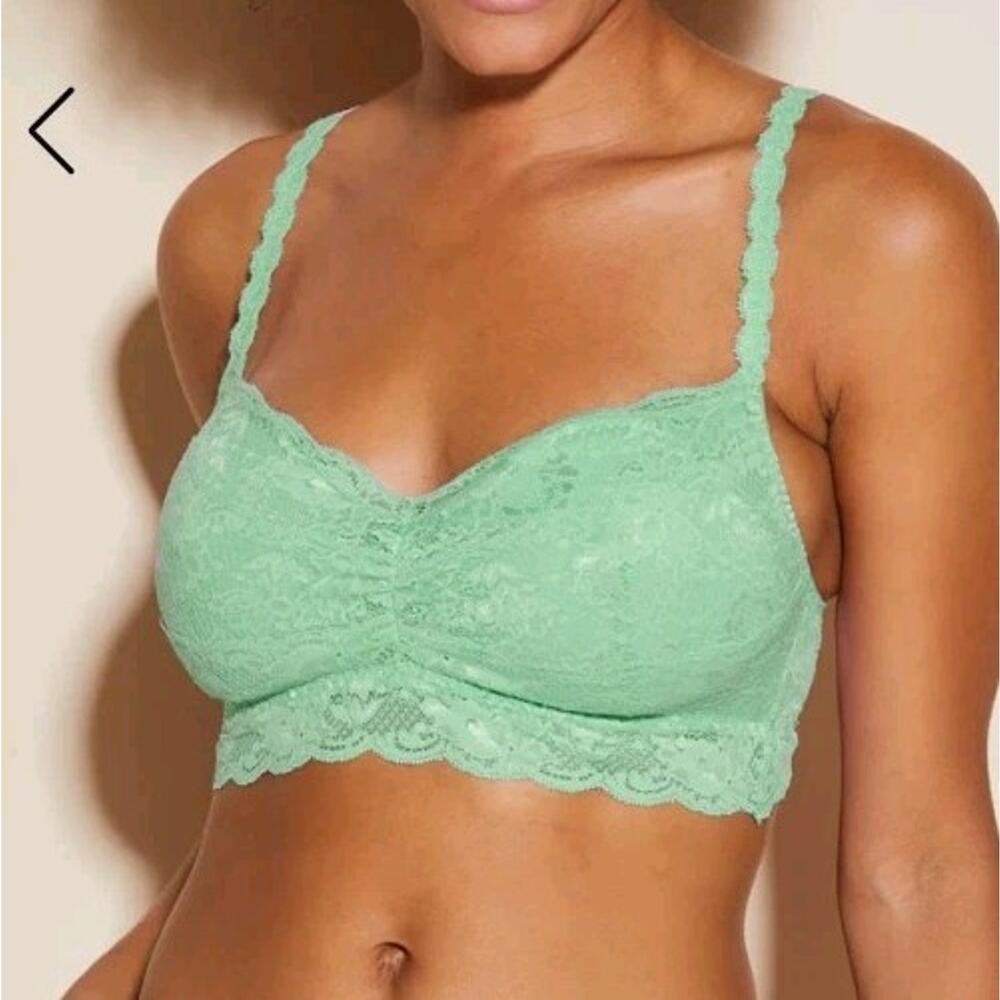 NEW Cosabella Never Say Never Sweetie Padded Bralette XL Ghana Green Lace Wirele